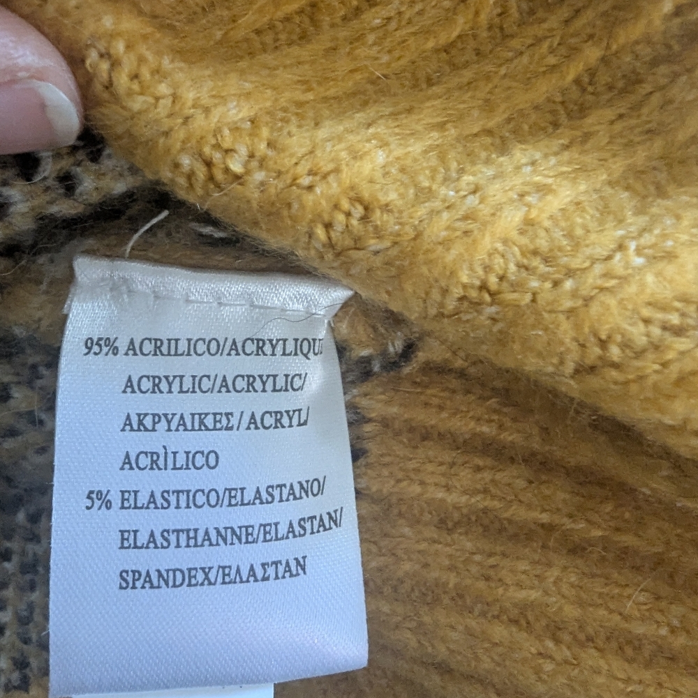 Moda Ana Argyle Pattern Mustard Sweater - image 4